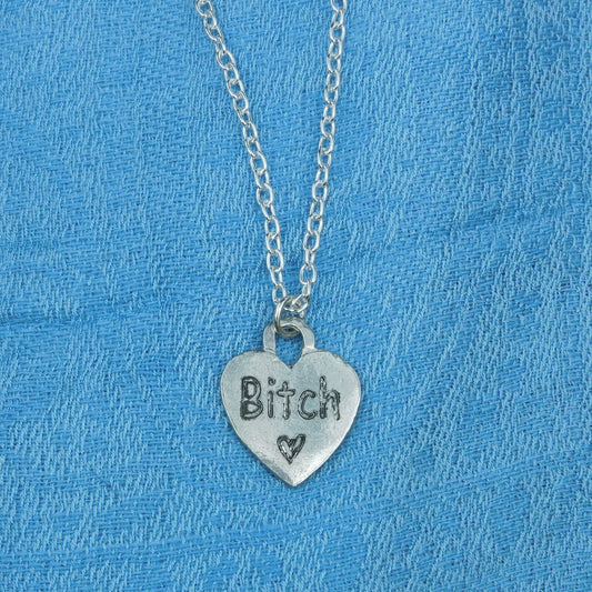 Bitch, BDSM Pendant, Knotted Cord, BDSM Accessories, Sub Pendant, Sub Anklet, Sub Bracelet, Handmade, in Fine Pewter, by William Sturt
