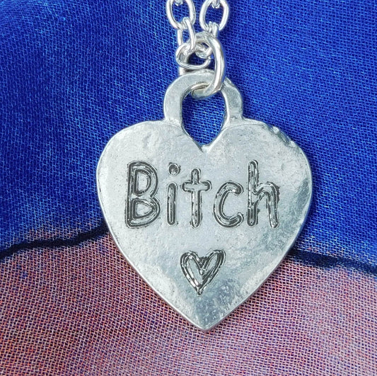 Bitch, BDSM Pendant, Knotted Cord, BDSM Accessories, Sub Pendant, Sub Anklet, Sub Bracelet, Handmade, in Fine Pewter, by William Sturt