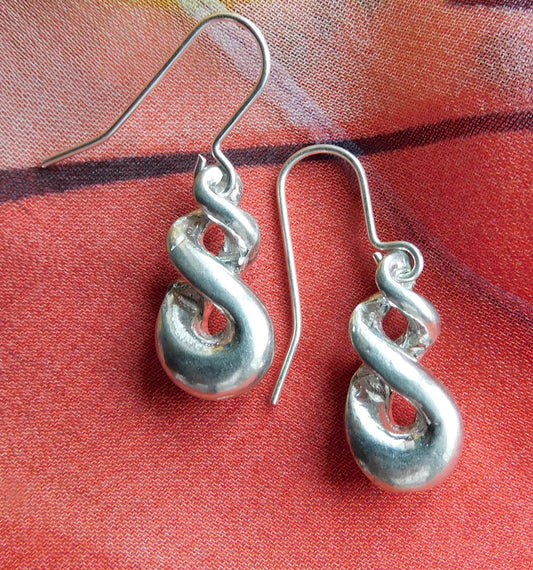 Handcrafted 10 Year Anniversary, 10th Wedding Anniversary Triple Infinity Loop Earrings | Eco-Friendly Jewellery