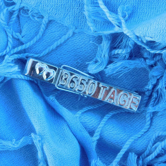 Tin anniversary "3650 Tage" Peg Photo Holder, Handmade by William Sturt in Fine Pewter