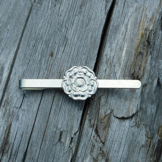 Yorkshire Rose Tie Clip, Tudor Rose Tie Clip, Handmade in Fine Pewter by William Sturt