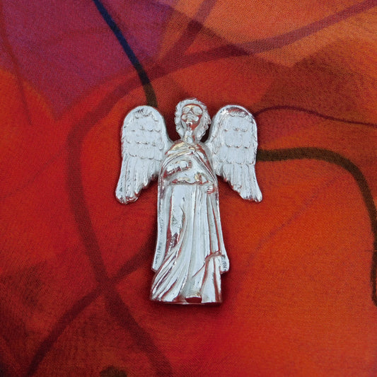 Guardian angel statuette, handmade in Fine Pewter by William Sturt
