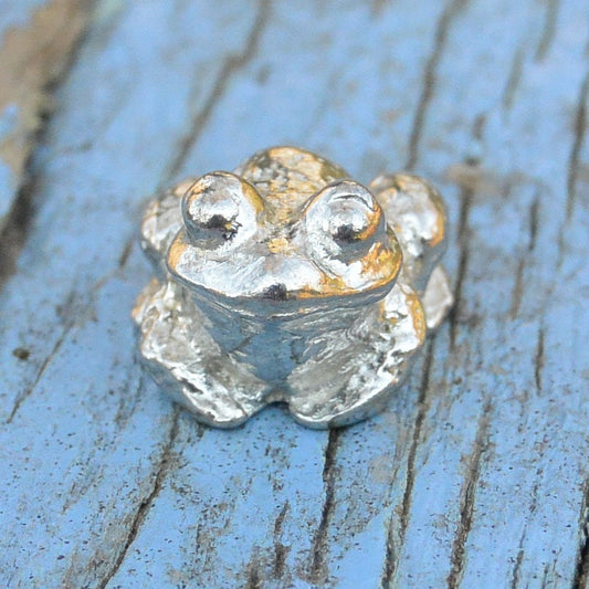 Frog Figurine, Frog Minature, Frog Totem, Lucky Pewter Frog, Handmade, in Fine Pewter, by William Sturt