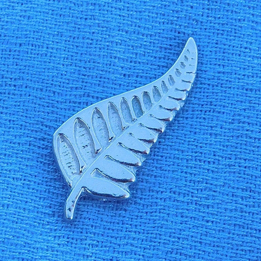 Fern Brooch, New Zealand Fern, Handcast Pewter, Polished Finish