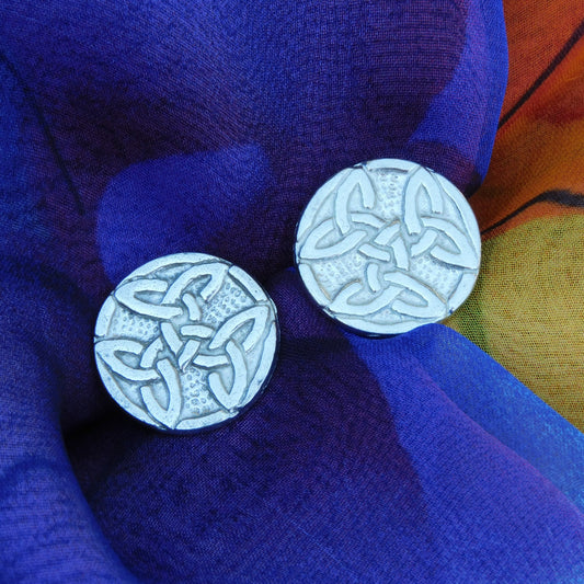 Celtic Knot Cufflinks, Handcast Pewter Cufflinks, Polished Finish