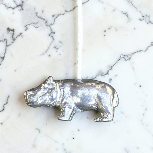 Hippopotamus Light Pull, Handcast Pewter, Polished Finish