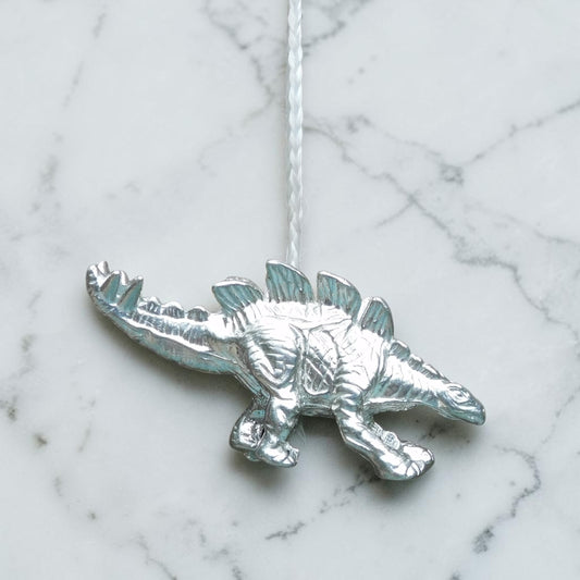 Stegosaurus Light Pull, Handcast Pewter, Polished Finish