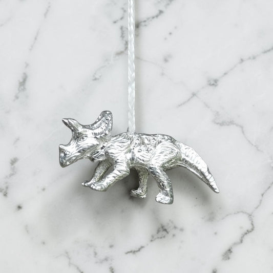 Triceratops Light Pull, Handcast Pewter, Polished Finish
