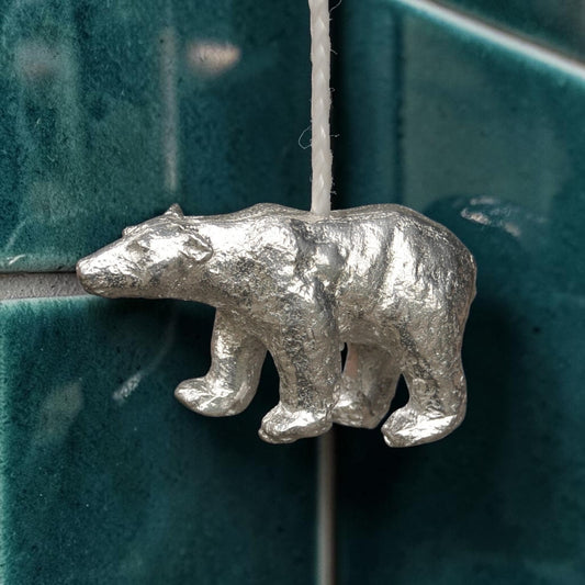 Polar Bear Light Pull, Handcast Pewter, Polished Finish