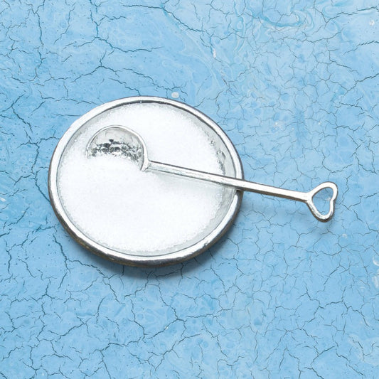 Pewter Salt Bowl with Choice of Spoon, Handmade