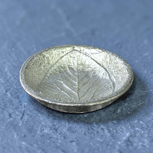 Linden Leaf Trinket Bowl, Handmade in Fine Pewter, By William Sturt