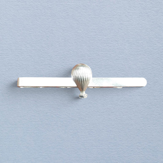Hot Air Balloon Tie Clip, Handcast Pewter Tie Clip, Polished Finish