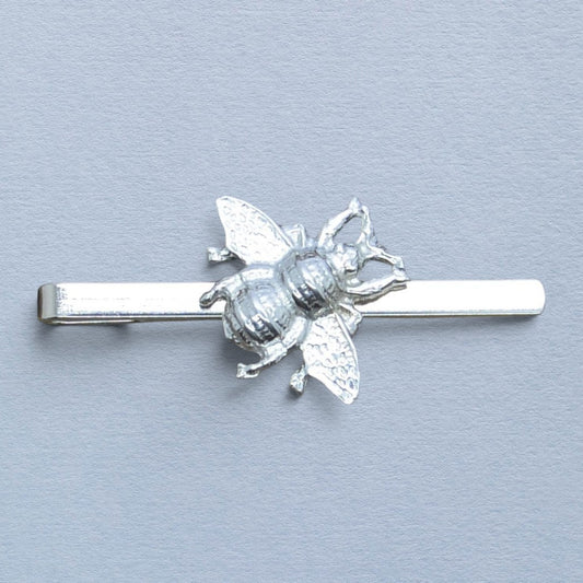 Honey Bee Tie Clip, Handcast Pewter Tie Clip, Polished Finish