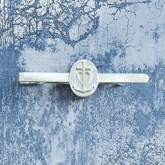 Camargue Cross Tie Clip, Handcast Pewter Tie Clip, Polished Finish