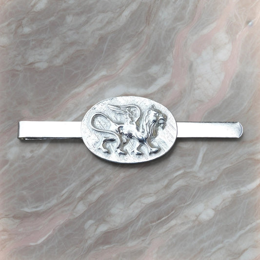 Griffon Tie Clip, Handcast Pewter Tie Clip, Polished Finish