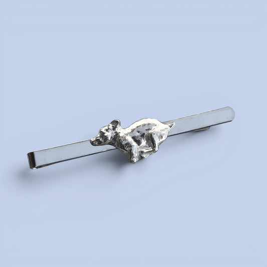 Jack Russell Dog Tie Clip, Handcast Pewter Tie Clip, Polished Finish