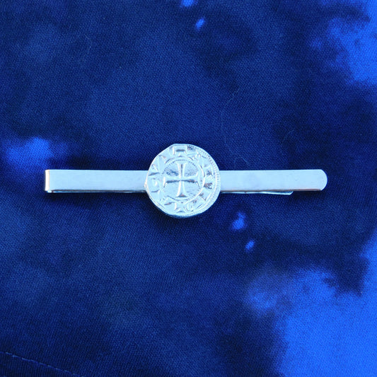 Knights Templar Tie Clip (Coin Design), Handcast Pewter Tie Clip, Polished Finish