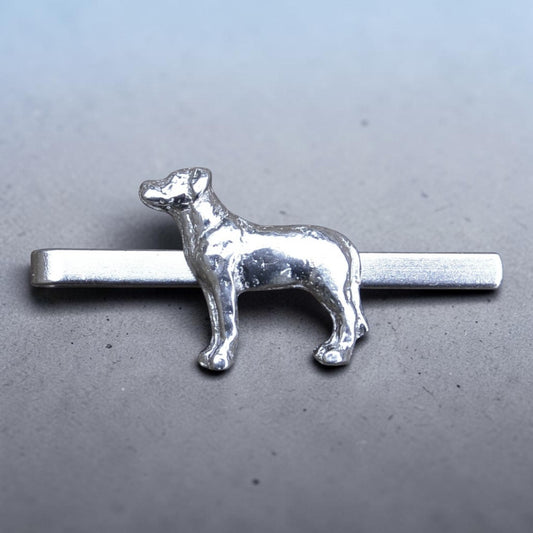 Labrador Dog Tie Clip, Handcast Pewter Tie Clip, Polished Finish