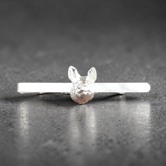 Pig Head Tie Clip, Handcast Pewter Tie Clip, Polished Finish