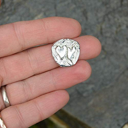 Tin Anniversary Double Heart Token, 3650 Days Pewter Keepsake Card