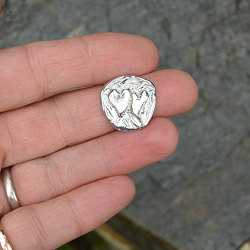 Tin Anniversary Double Heart Token, 3650 Days Pewter Keepsake Card