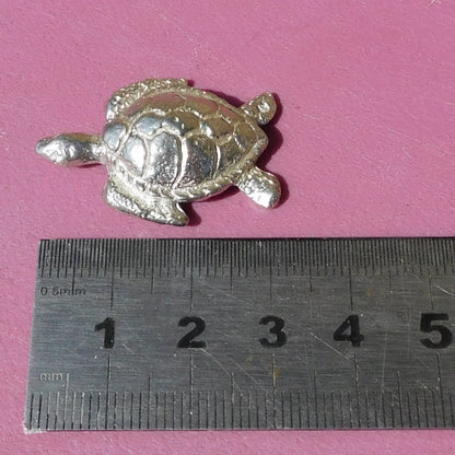 Turtle Figurine (Hawksbill Sea Turtle), Handmade Pewter