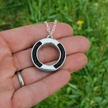 Horse Hair Round Pendant Necklace, Personalised Keepsake Jewellery, Handcast Pewter with Cord or Chain Option