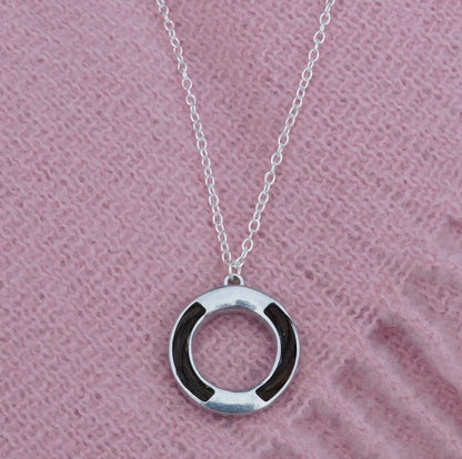 Horse Hair Round Pendant Necklace, Personalised Keepsake Jewellery, Handcast Pewter with Cord or Chain Option