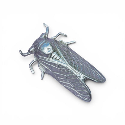 Cicada Brooch, Handcast Pewter, Polished Finish
