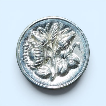 Cornflower Brooch, Handcast Pewter, Polished Finish
