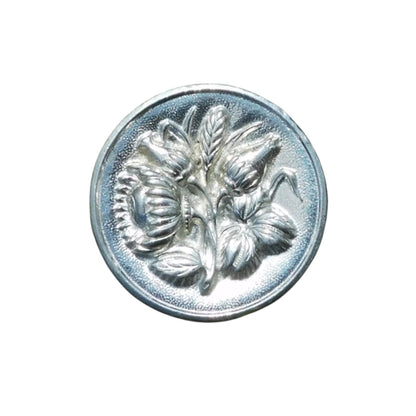 Cornflower Brooch, Handcast Pewter, Polished Finish