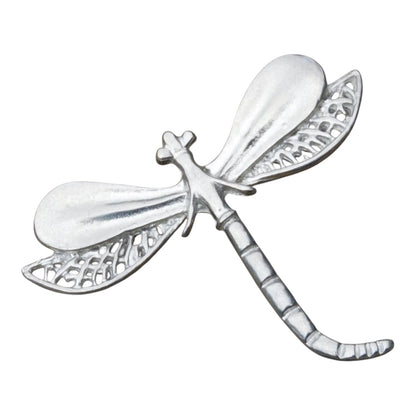 Dragonfly Brooch (Lacy Wing Design), Handcast Pewter Brooch, Polished Finish