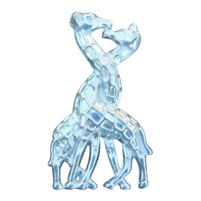 Giraffe Brooch (Entwined Necks), Handcast Pewter Brooch, Polished Finish