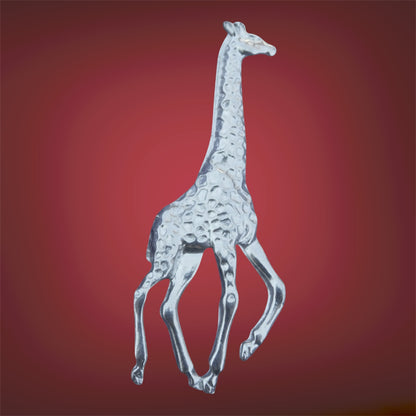 Giraffe Brooch, Handcast Pewter Brooch, Polished Finish