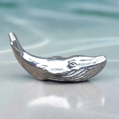 Whale Figurine, Miniature Blue Whale Totem, Handmade Animal Collectible