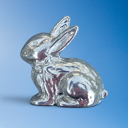 Rabbit Figurine (Ears Together), Miniature Rabbit, Handmade Pewter