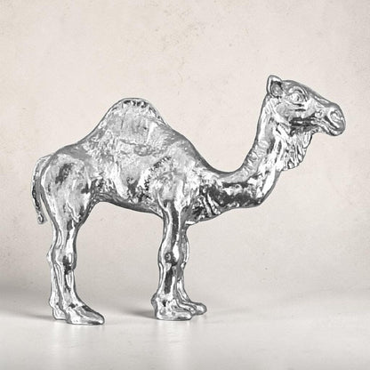 Camel Figurine, Miniature Pewter Dromedary, Handmade Animal Collectible
