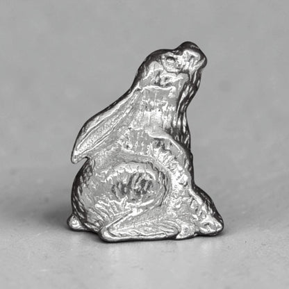 Hare Figurine (Moon Gazing Hare), Tiny Hare, Handmade Pewter