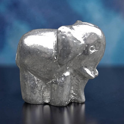 Elephant Figurine (Chunky Elephant), Miniature Elephant, Handmade Pewter