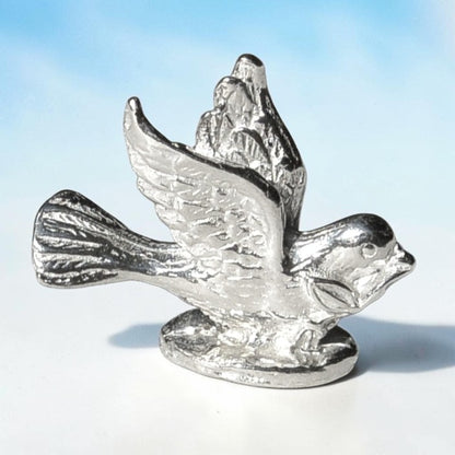 Turtle Dove Figurine, Miniature Bird, Handmade Pewter