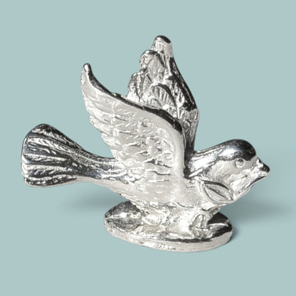 Turtle Dove Figurine, Miniature Bird, Handmade Pewter