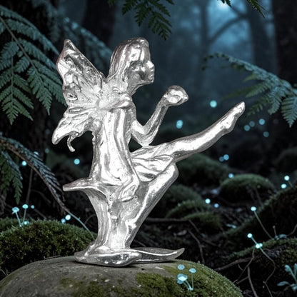 Fairy Figurine Lily, Miniature Fairy, Handmade in Fine Pewter