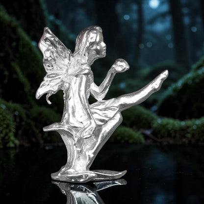 Fairy Figurine Lily, Miniature Fairy, Handmade in Fine Pewter