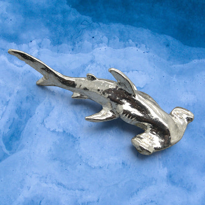 Shark Figurine (Hammerhead Shark), Handmade Pewter
