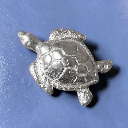 Turtle Figurine (Hawksbill Sea Turtle), Handmade Pewter