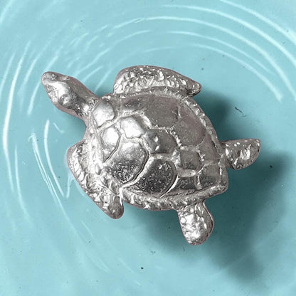 Turtle Figurine (Hawksbill Sea Turtle), Handmade Pewter