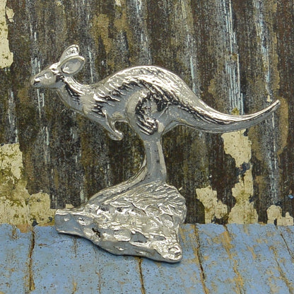 Kangaroo Figurine, Kangaroo Miniature, Handcast, in Fine Pewter, by William Sturt
