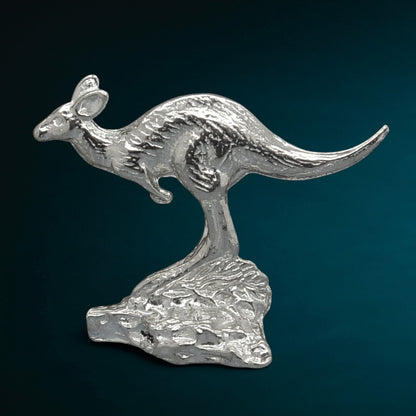 Kangaroo Figurine, Kangaroo Miniature, Handcast, in Fine Pewter, by William Sturt