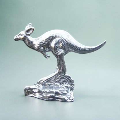 Kangaroo Figurine, Kangaroo Miniature, Handcast, in Fine Pewter, by William Sturt