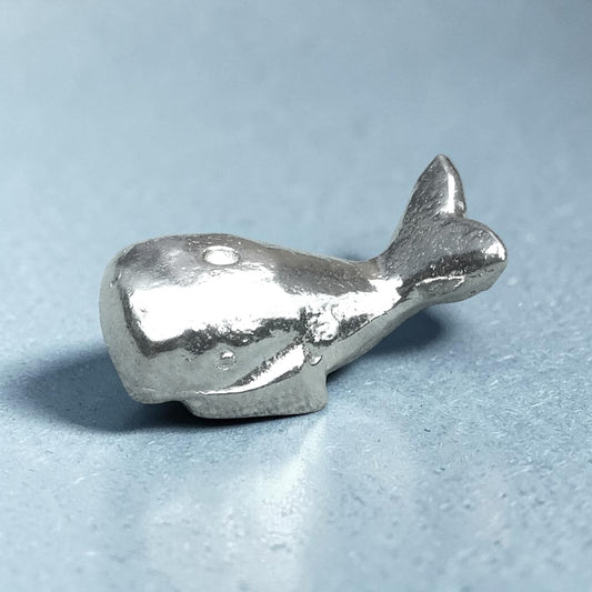 Whale Figurine, Miniature Whale, Handmade, in Fine Pewter, by William Sturt